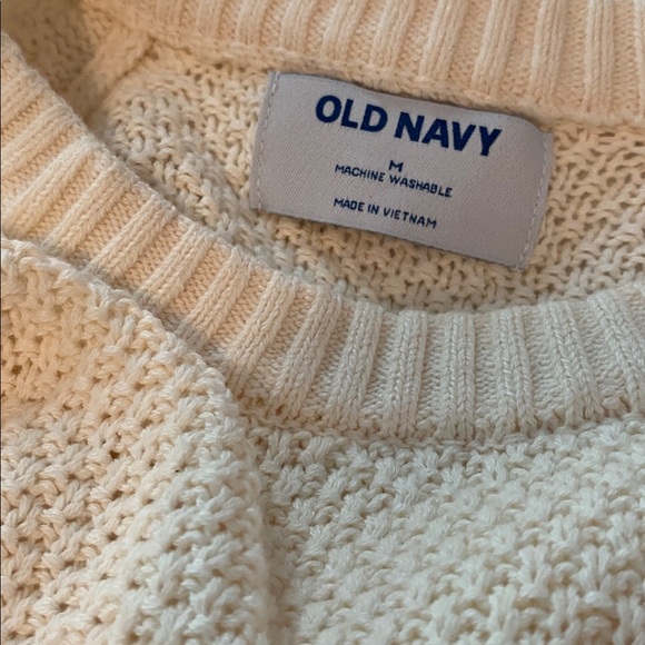 Old Navy cream knit sweater‎ womens size M soft cozy - Picture 3 of 5